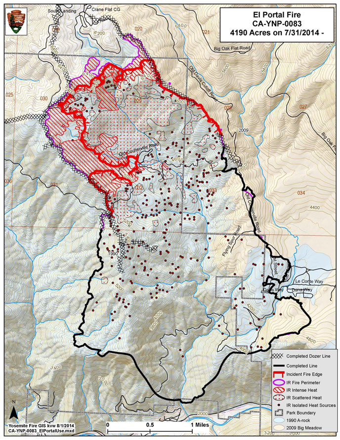 El Portal Fire Line Map