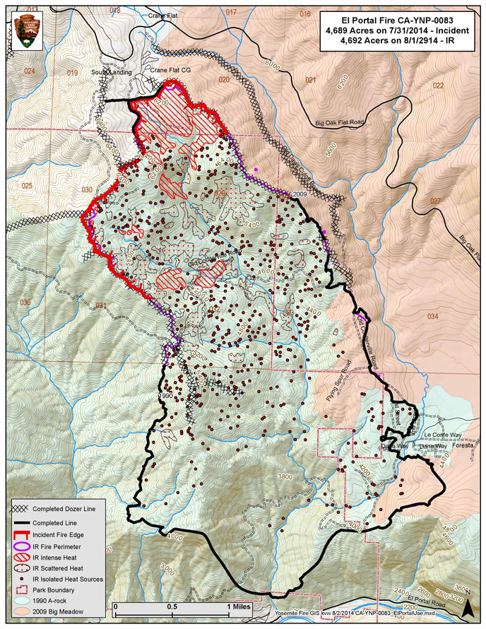 El Portal Fire Line 2014 Map