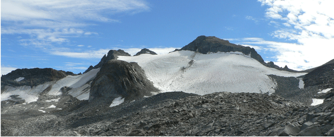 Lyell Glacier as it appears today.