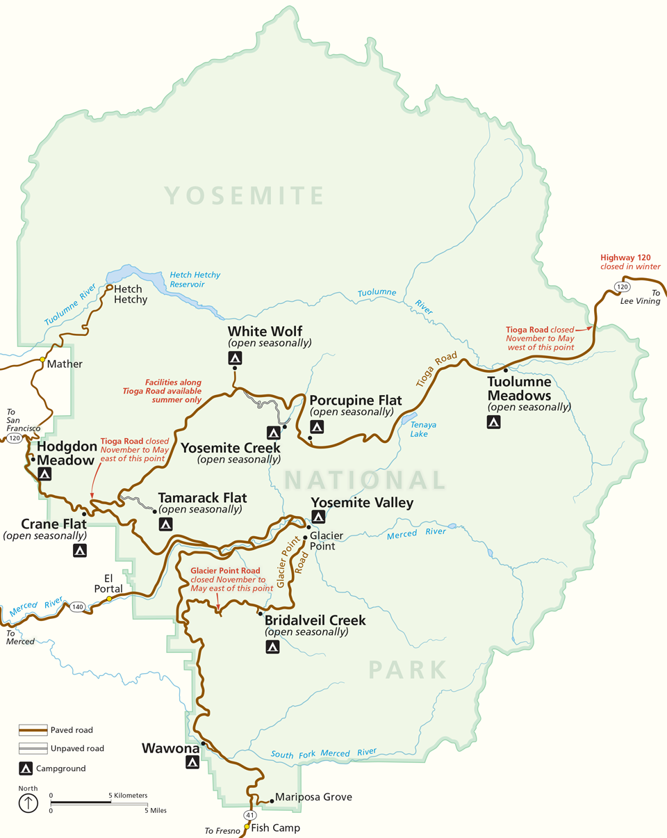 map of yosemite national park Places To Go Yosemite National Park U S National Park Service