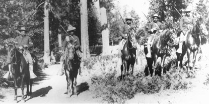 Black soldiers in the U.S. Army sit on horseback Black soldiers in the U.S. Army sit on horseback