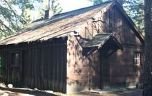 Wooden structure in a park setting