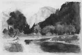 Watercolor landscape painting