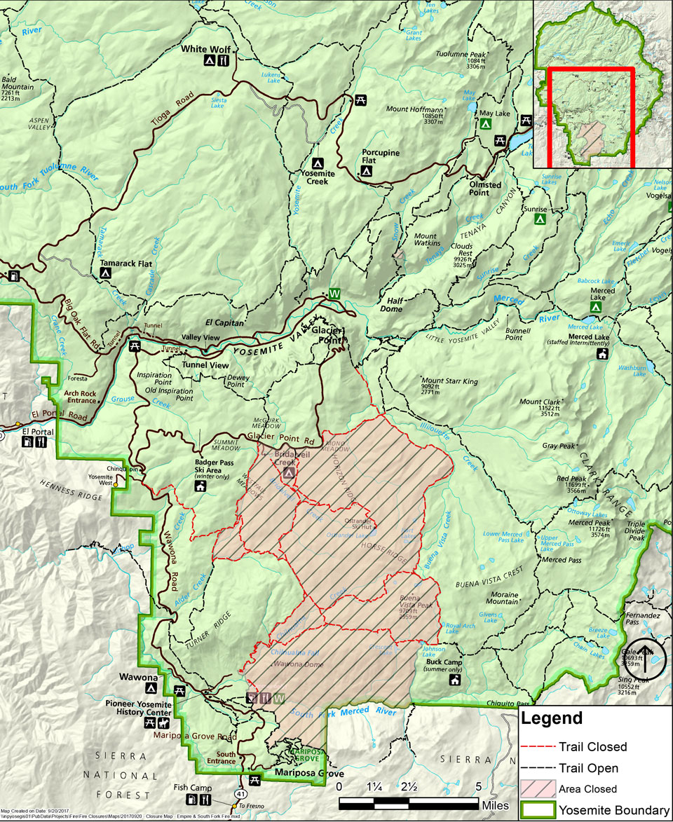 Closures Yosemite National Park (U.S. National Park Service)