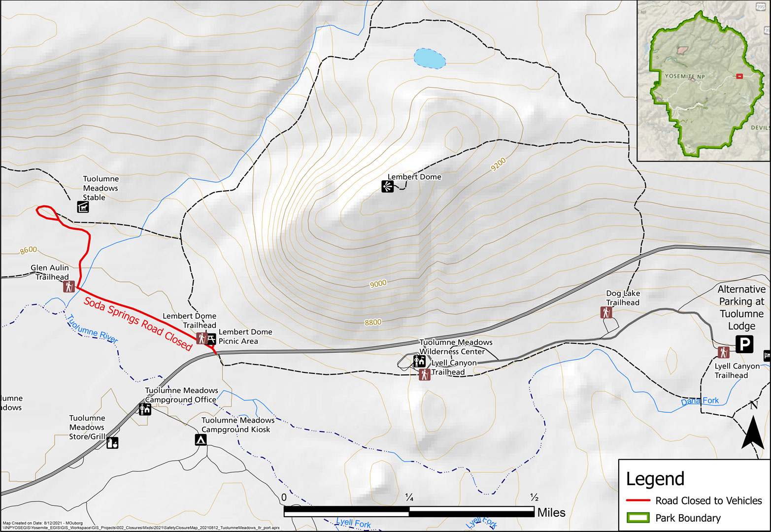 Closures Yosemite National Park (U.S. National Park Service)