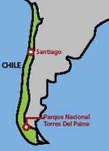 Map of southern Chile