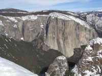 El Capitan, as viewed from Dewey Point during winter.