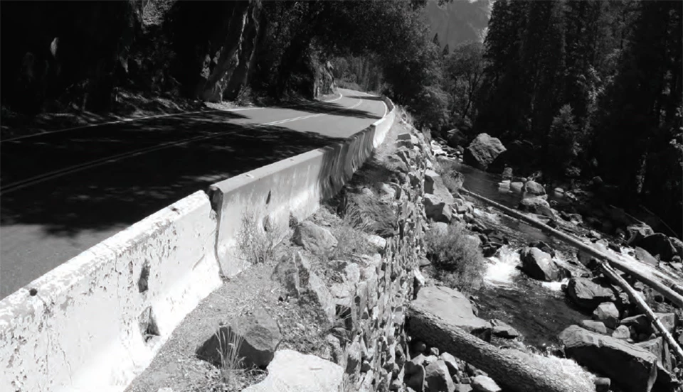 Section of El Portal Road that is failing Section of El Portal Road that is failing