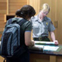 Visitor talking to a ranger