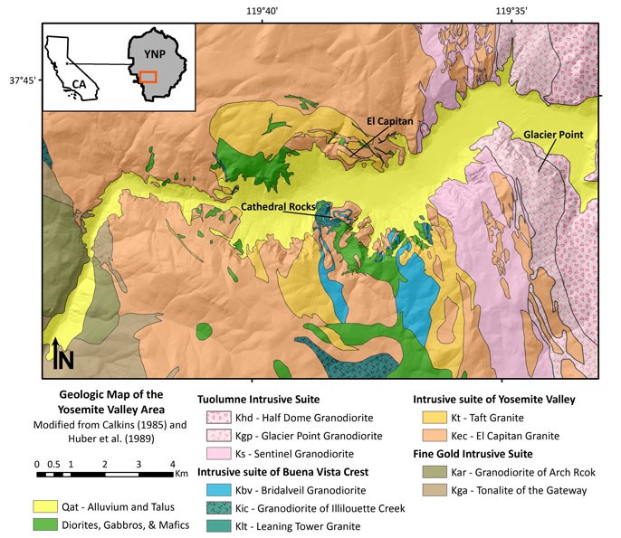 Geologic map of Yosemite Valley