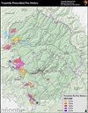 Topical map showing prescribed fire history in Yosemite by decade