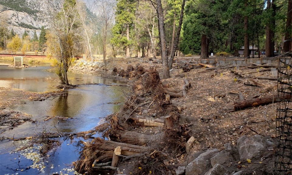 Swinging Bridge site immediately following restoration