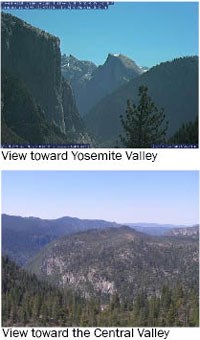 Webcam shows hazy view of Yosemite Valley