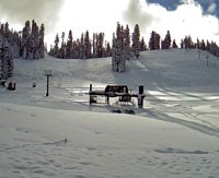 Snow covered ski resort in Yosemite National Park