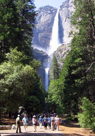 Upper and Lower Yosemite Falls from the Lower Yosemite Fall trail