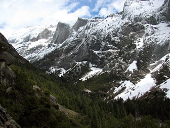 Winter view looking east from the Snow Creek trail