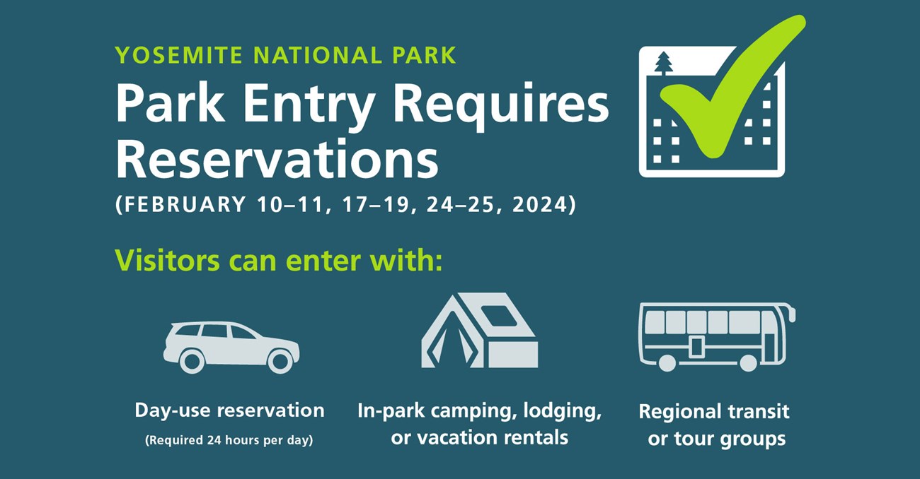 Graphic showing dates and acceptable types of reservations for February 2024