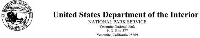 United States Department of the Interior
National Park Service
Yosemite National Park