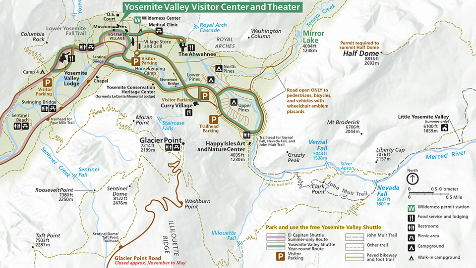Day Hikes Of Yosemite National Park Map Guide | lupon.gov.ph