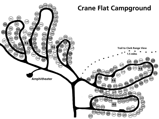 Map of Crane Flat Campground