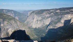 Looking down Yosemite Valley from the summit of Half Dome