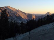 Clouds Rest (left) and Half Dome (right) at sunset