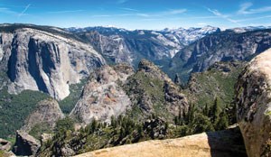 Looking down at El Capitan from the south rim