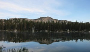 Quiet mountain reflection in Polly Dome Lake