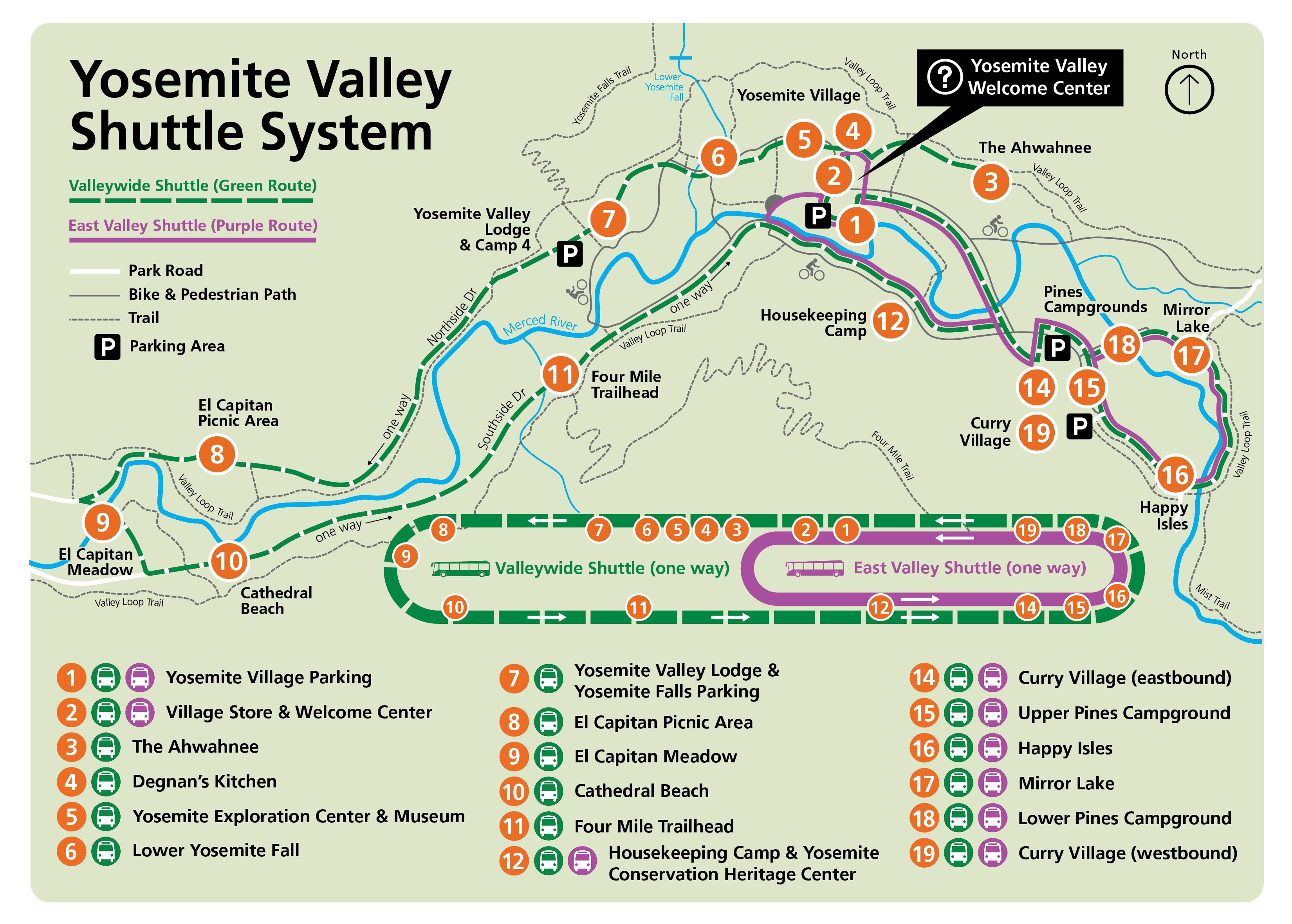 Yosemite National Park Flughafen Map go.nps.gov