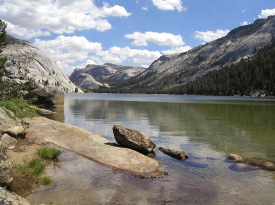 Dome rise behind Tenaya Lake