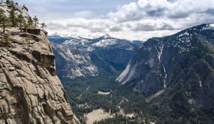 Looking down into Yosemite Valley from the Upper Yosemite Fall trail.