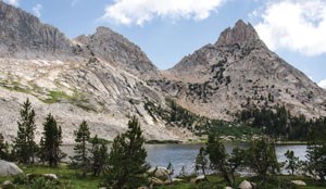 Young Lakes with mountains behind