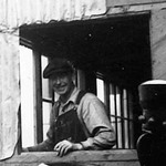 Al Hendricks manning the Coal Creek dredge wheelhouse circa 1936