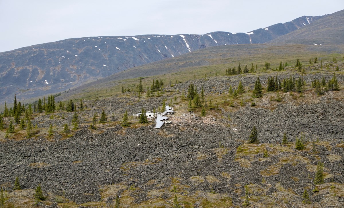 Aerial view of the B-24 crash site today in Yukon-Charley Rivers National Preserve.