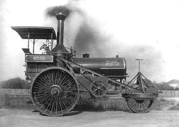 Early 1900s photo of steam-powered farm tractor Early 1900s photo of steam-powered farm tractor