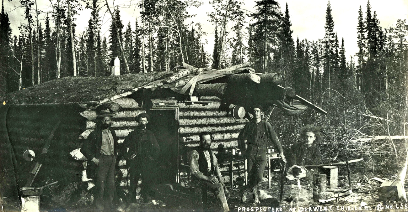 Prospectors at Derwent, a mining camp near the mouth of the Charley River, August 23, 1899. Click the photo link to view more of Arthur C. Pillsbury's work. Prospectors at Derwent, a mining camp near the mouth of the Charley River, August 23, 1899. Click the photo link to view more of Arthur C. Pillsbury's work.