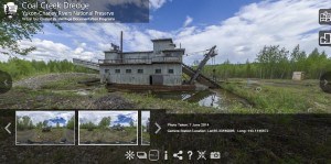 A screen capture of the Coal Creek Dredge panotour