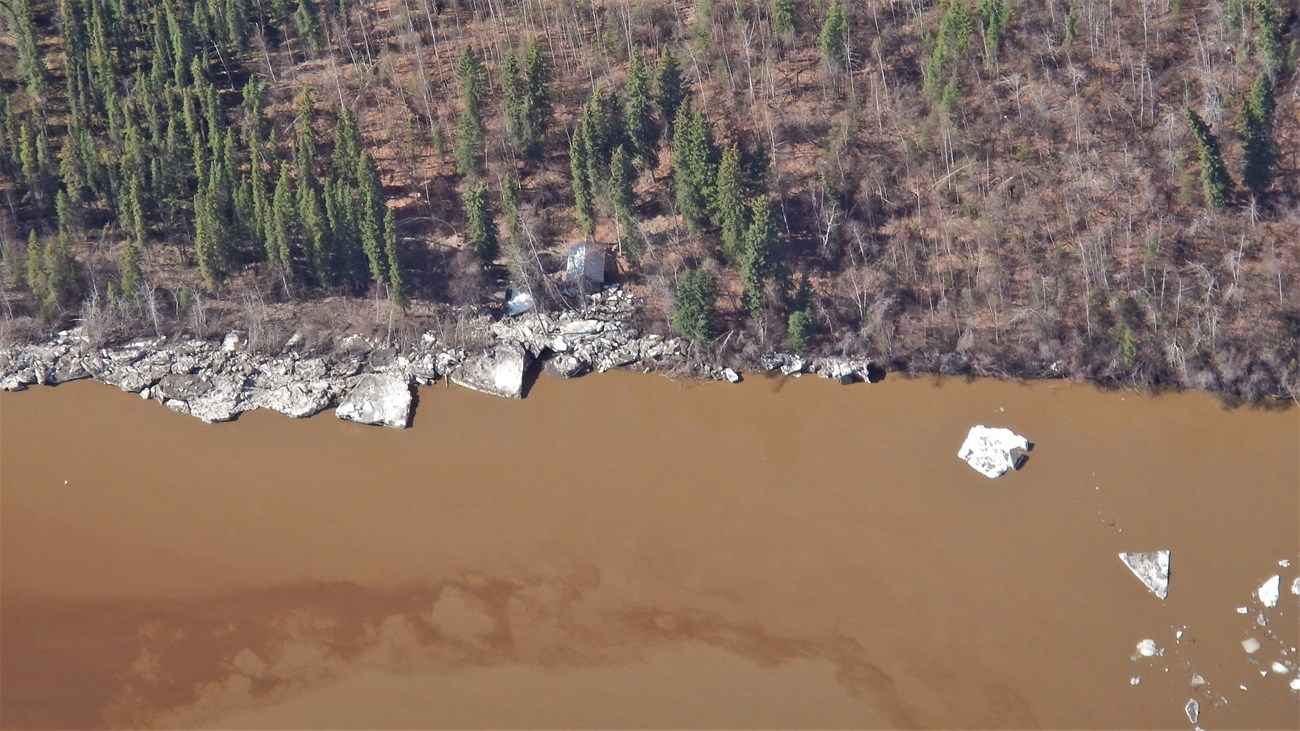 Aerial view of the Glenn Creek Public Use Cabin