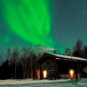 The aurora over Slaven's Roadhouse