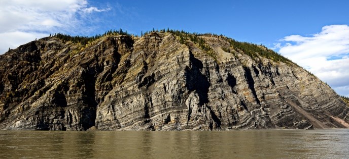 The exposed layers of massive Calico Bluff The exposed layers of massive Calico Bluff