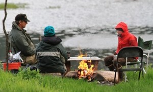 Campfire at Kandik Public Use Cabin