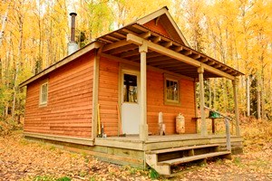 Slaven's public use cabin in fall