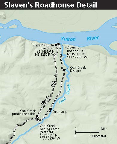 Brochure map of the Slaven's Roadhouse and Coal Creek area