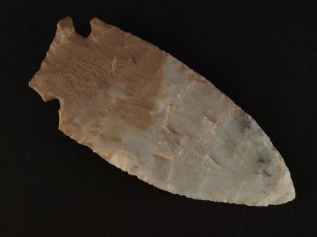 Hafted knife blade made of chert provides evidence of the way people lived over 5,000 years ago.
Zion Museum Collection ZION 15497 Hafted knife blade made of chert provides evidence of the way people lived over 5,000 years ago.
Zion Museum Collection ZION 15497