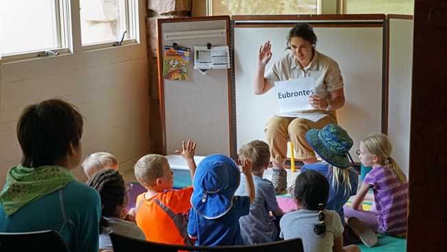 ranger giving program to group of children