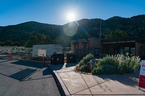 Fenced-off construction site at Kolob Canyon Visitor Center.