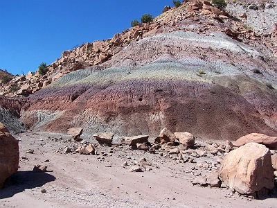 colorful bentonite of the Chinle Formation