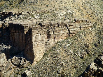 outcrop of gray cliffs of Kaibab limestone