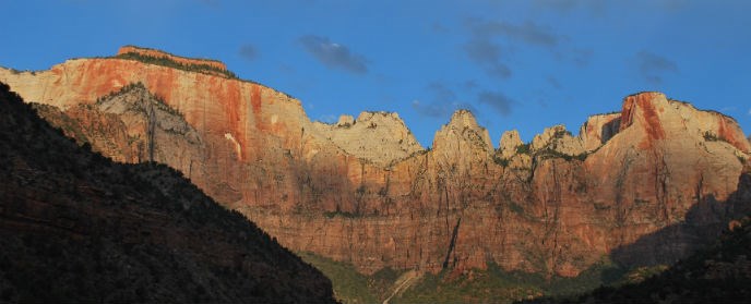 Temples and Towers of the Virgin in morning light