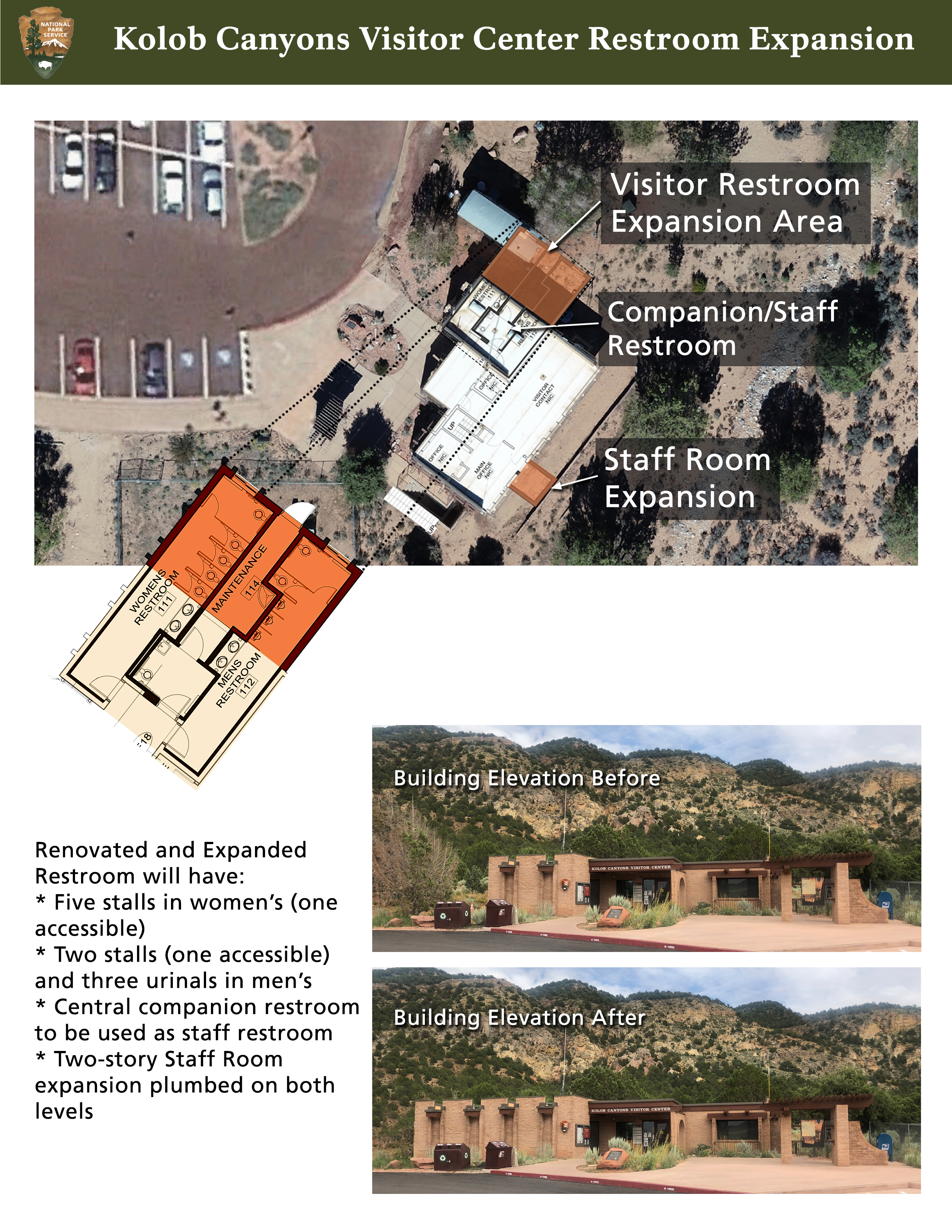 KOCA Restroom Expansion Info Sheet Kolob Canyons Visitor Center
